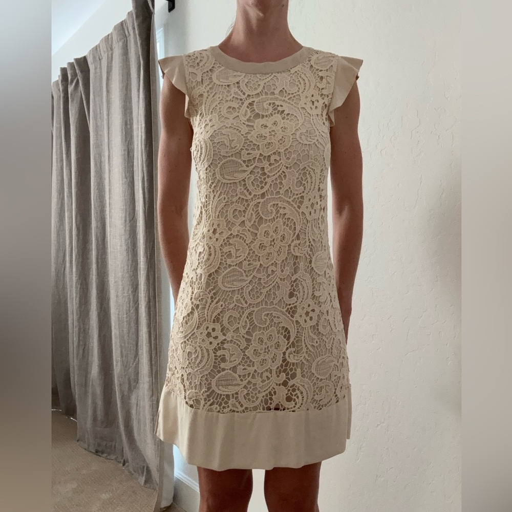 Ella Moss Cream Lace Mini Dress